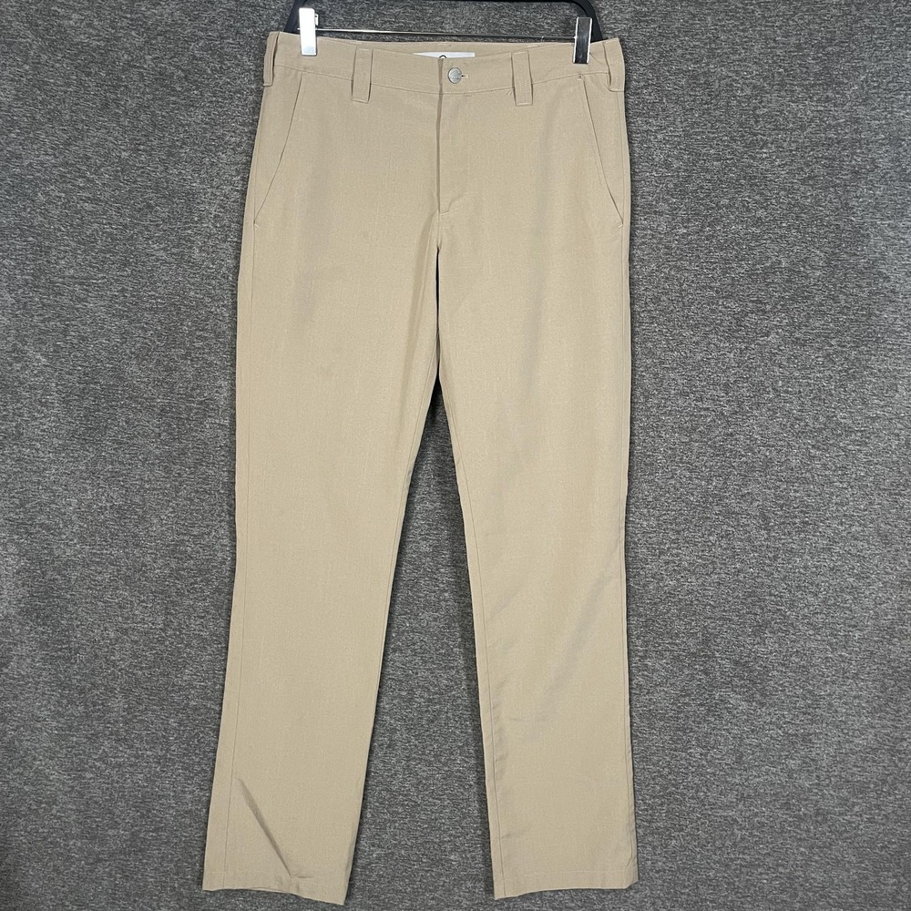 Bluffworks Pants Mens 31x34 Beige Travel Chino Straight Leg Business Casual